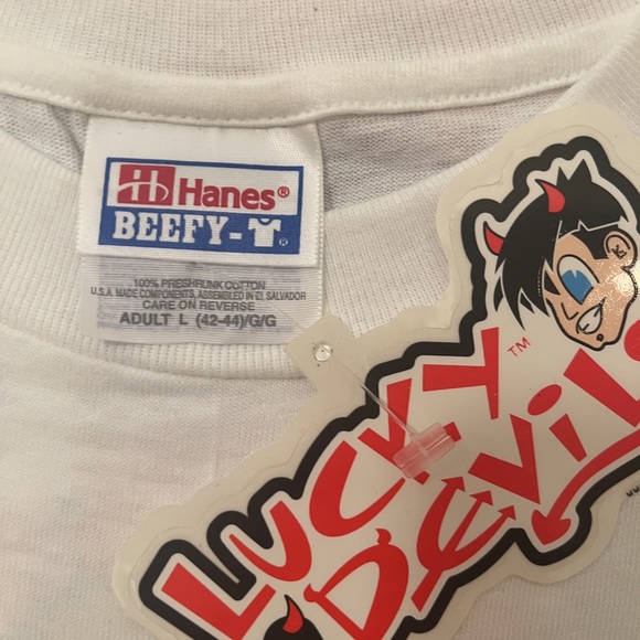 Lucky Devils "Surfer Devil on White Short Sleeve T-Shirt" - Picture 6 of 6